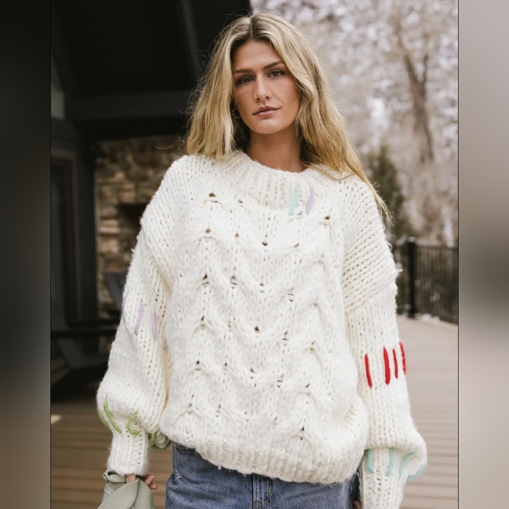 Boheme Super Thick Knit With Colorful Accents. Sold Out On Website